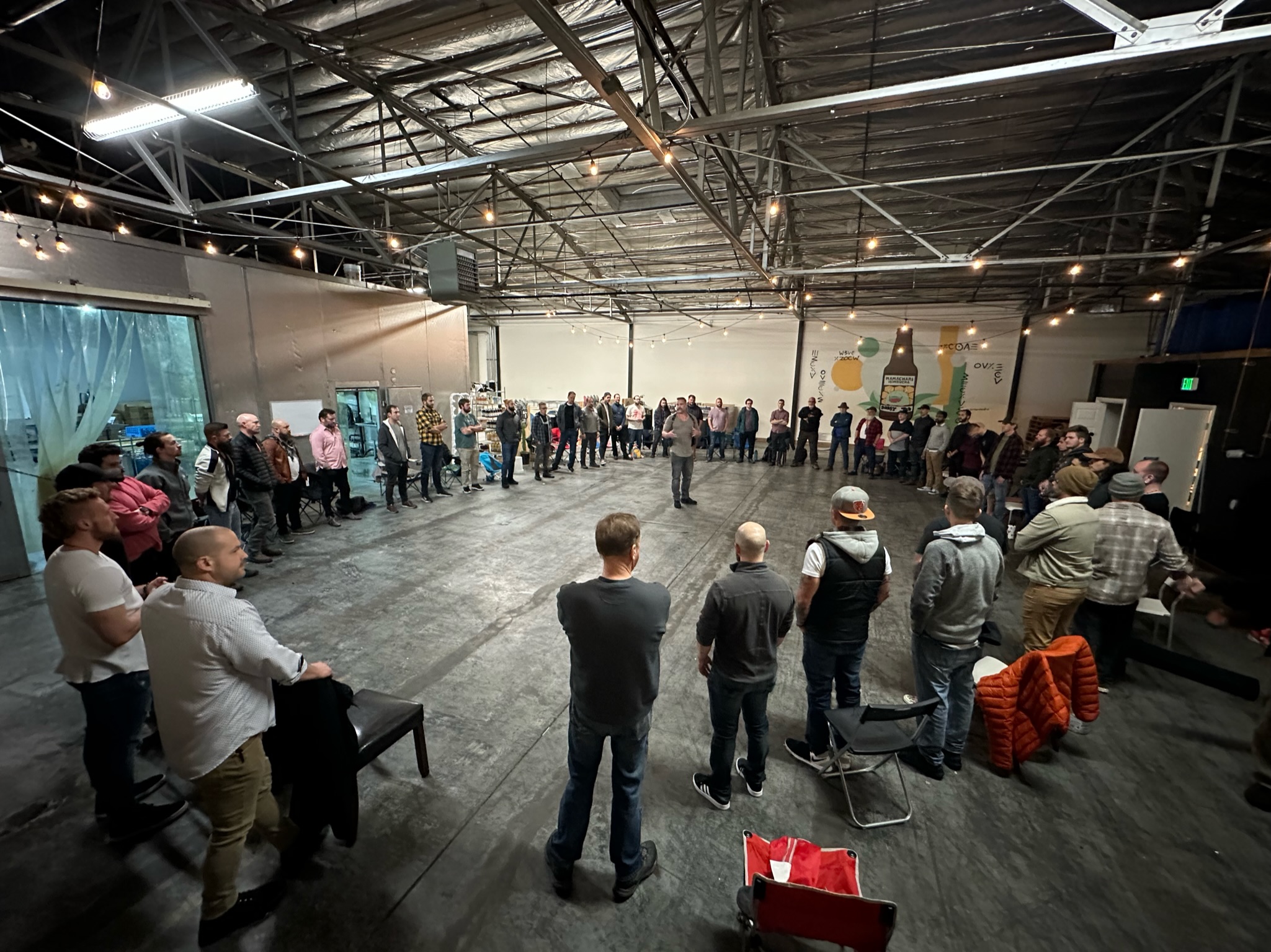 Men gathered in a circle